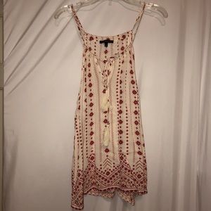 Cream with Red Design Tank Top